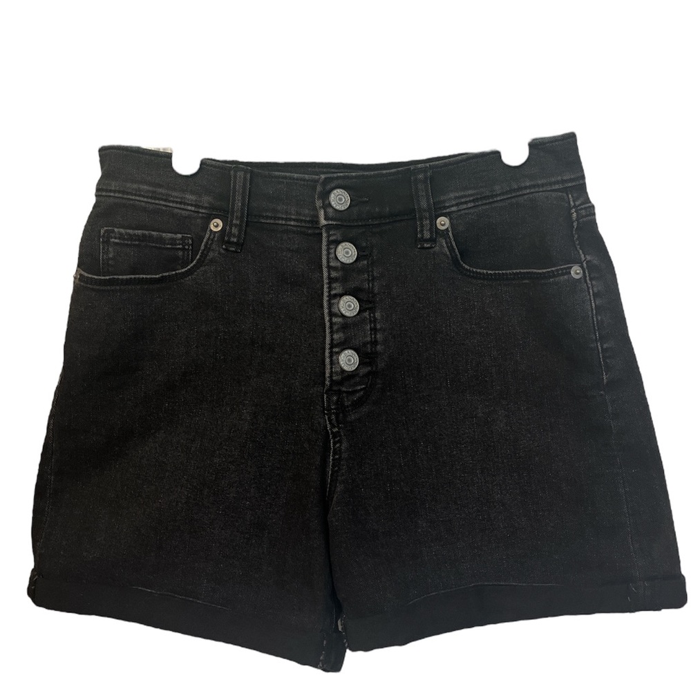 Banana Republic women’s button fly jean shorts size 27/4. Black